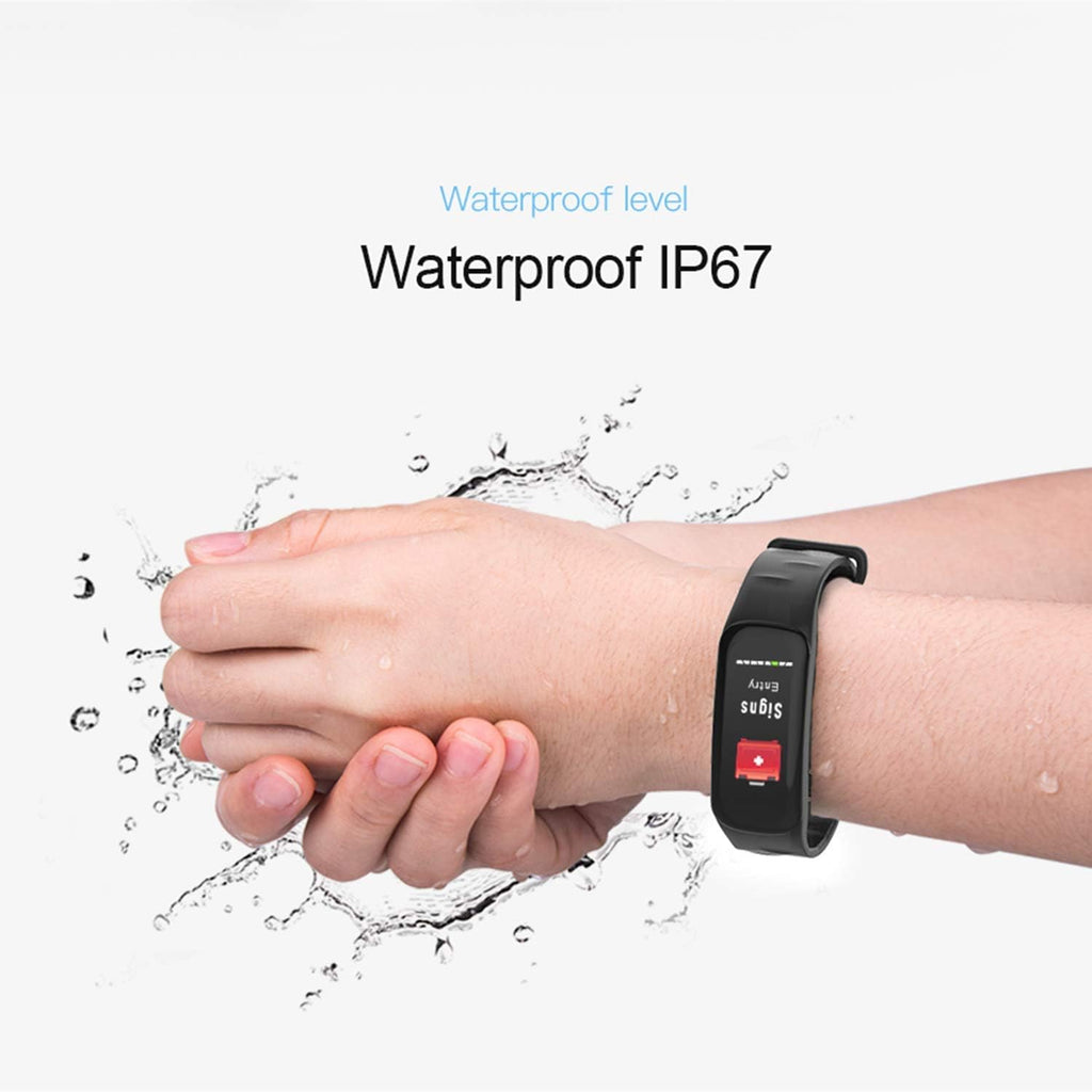 Weijie Fitness Tracker, Activity Tracker Watch with IP67 Waterproof Smart Fitness Band with Step,Calorie Counter Sleep Monitor, Pedometer Watch for Kids Women and Men (Black)