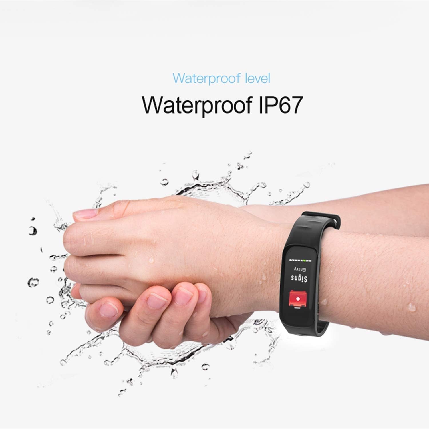 Weijie Fitness Tracker, Activity Tracker Watch with IP67 Waterproof Smart Fitness Band with Step,Calorie Counter Sleep Monitor, Pedometer Watch for Kids Women and Men (Black)