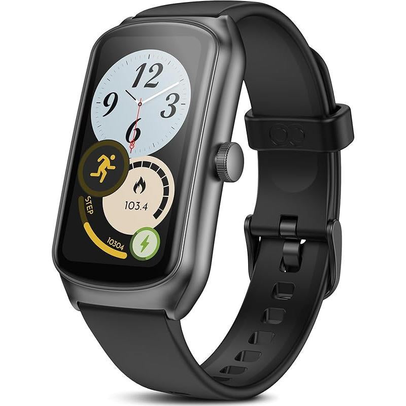 AMOLED Unisex Fitness Tracking Smartwatch with Heart Rate, Blood Oxygen and Sleep Monitoring, Waterproof Function, Pedometer, Swimming Health Activity Tracking